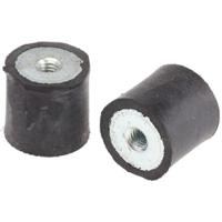 p3020de08-60 FIBET Cylindrical M8 Anti Vibration Mount, Female Buffer Foot with 79kg Compression Load