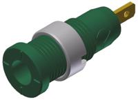 975455704 Hirschmann Test & Measurement Green Female Banana Socket, 2mm Connector, Tab Termination, 10A, 1000V ac/dc, Gold Plating