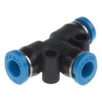 qsmt-4 Festo QSMT Series Tee Tube-to-Tube Adaptor Push In 4 mm, Push In 4 mm to Push In 4 mm, Tube-to-Tube Connection Style,