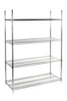 40-020-0010 EUROSTAT 4 Shelf Shelving Unit, 1590mm x 1220mm, 500kg Load