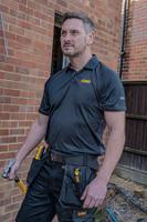 rutland-l DeWALT Rutland Black, Grey Polyester Polo Shirt, UK- 42 - 44in, EUR- 107 - 112cm