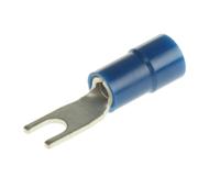613-9520 RS PRO Insulated Crimp Spade Connector, 1.5mm² to 2.5mm², 16AWG to 14AWG, 3.2mm Stud Size Vinyl, Blue