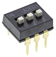 1825057-2 TE Connectivity 3 Way Through Hole DIP Switch SPST
