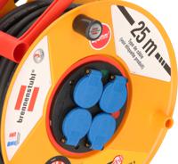 1206841 brennenstuhl 25m 4 Socket Type E - French Cable Reel Open Reel, 230 V, IP44