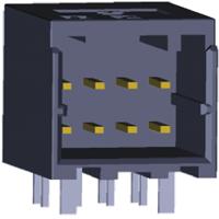 1-1827876-4 TE Connectivity Dynamic 1000 Series Right Angle Through Hole PCB Header, 8 Contact(s), 2.5 mm Pitch, 2 Row, Shrouded
