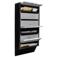 t06368 Silver/Black Mailbox, 824 mm x 385mm x 140 mm