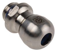 53806720 Lapp SKINTOP Series Metallic Stainless Steel Cable Gland, M12 Thread, 4mm min., 7mm max., IP68, IP69
