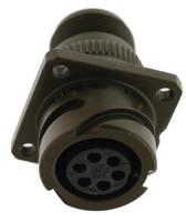 97b-3100a-14s-6s Amphenol Limited, 97B, Brass 6 Way Wall Mount MIL Spec Circular Connector Receptacle, Socket Contacts,Shell Size 14S,