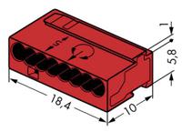 243-808 WAGO 243 MICRO PUSH WIRE Series Junction Box Connector, 8-Way, 6A, 22 → 20 AWG Wire, Push In Termination