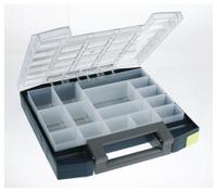 134811 Raaco 15 Cell Grey PC, PP Compartment Box, 55mm x 298mm x 284mm