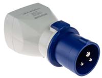 610375 Scame IP20 Blue 1 x 2P + E, 1 x 2P + E Industrial Power Connector Adapter Plug, Socket, Rated At 13A, 250 V