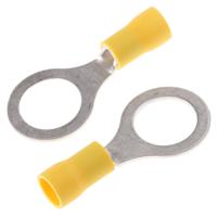 fvws55-12lf JST, FV Insulated Ring Terminal, M12 (1/2) Stud Size, 2.6mm² to 6.6mm² Wire Size, Yellow
