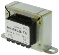 504-745 RS PRO 12VA 2 Output Chassis Mounting Transformer, 6V ac, IEC 61558-2-6