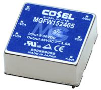 mgfw152405-r Cosel MGFW DC-DC Converter, ±5V dc/ 1.5A Output, 9 → 36 V dc Input, 15W, PCB Mount, +85°C Max Temp -40°C Min Temp