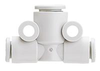 kq2t10-12a SMC KQ2 Series Tee Tube-to-Tube Adaptor Push In 12 mm, Push In 10 mm to Push In 10 mm, Tube-to-Tube Connection Style