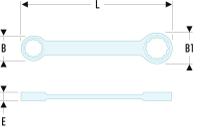 5922x24 Facom 59 Series Ring Spanner, 22mm, Metric, Double Ended, 255 mm Overall