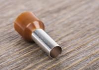 157-1244 RS PRO Insulated Crimp Bootlace Ferrule, 12mm Pin Length, 4.5mm Pin Diameter, 10mm² Wire Size, Brown