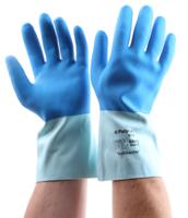 8503 Polyco Healthline Taskmaster Blue Cotton Work Gloves, Size 9, Latex Coating