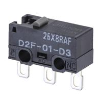 d2f-01-d3 Omron Pin Plunger Micro Switch, Solder Terminal, 100 mA @ 30 V dc, SPDT, IP40