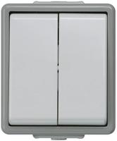 5ta4708 Siemens Grey Rocker Light Switch, 2 Way, 2 Gang, Delta
