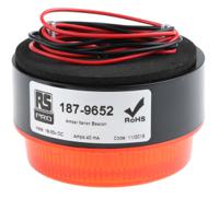 187-9652 RS PRO Amber Flashing Beacon, 18 → 30 V dc, Stud Mount, Surface Mount, Xenon Bulb, IP67