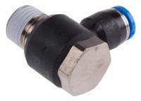 qslv-14-6 Festo QS Series Elbow Threaded Adaptor, R 1/4 Male to Push In 6 mm, Threaded-to-Tube Connection Style, 153088