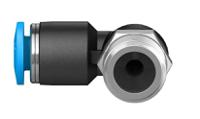 qsl-18-4 Festo QS Series Elbow Threaded Adaptor, R 1/8 Male to Push In 4 mm, Threaded-to-Tube Connection Style, 153045