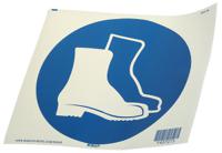 pic-254-dia-200-b7541-branded Brady PET Mandatory Foot Protection Sign With Pictogram Only Text