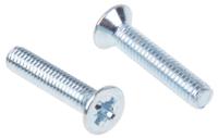 553-447 RS PRO Pozi M4 Countersunk Steel Machine Screws DIN 965 x 20.0mm