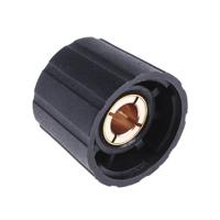s210006-blk Sifam 21.5mm Black Potentiometer Knob for 6mm Shaft Splined, S210006-BLK
