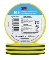 3m-165-greenyellow-19mm-x-20m 3M Temflex Green, Yellow Vinyl Electrical Tape, 19mm x 20m