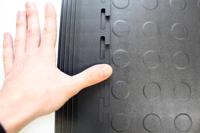 tlc010001e Coba Europe Black Floor Tile Edging Recycled PVC Bevelled Corner Edge, Studded Finish 80mm x 515mm x 5mm