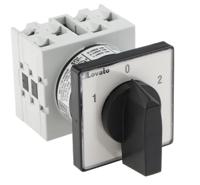 gx2052u Lovato, DPDT 3 Position 60° Changeover Cam Switch, 690V ac, 20A, Knob Actuator