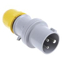 2131630 Scame IP44 Yellow Cable Mount 2P + E Industrial Power Plug, Rated At 16A, 110 V