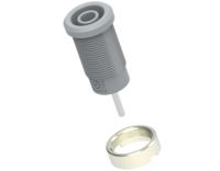 3267-i-g Electro PJP Grey Female Banana Socket, 4 mm Connector, Pin Termination, 36A, 1kV, Nickel Plating