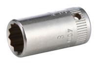 01030008 STAHLWILLE 1/4 in Drive 8mm Standard Socket, 12 point, 23 mm Overall Length