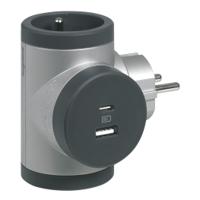 049439 Legrand French / German Multi Outlet Plug, 16A, Plug-In