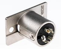 nc5mp Neutrik Panel Mount XLR Connector, Male, 50 V, 5 Way, Silver over Nickel Plating