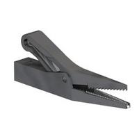 649209-21 Staubli Crocodile Clip 4 mm Connection, Brass Contact, 10A, Black