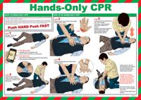 901-1374 Hands Only CPR Guidance Safety Poster, Semi Rigid Laminate, English, 420 mm, 590mm