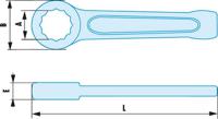 5060sr Facom 50 Series Ring Spanner, 60mm, Metric, 274 mm Overall