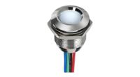 q16p5czzrgb12e-ca APEM Q16 Series Blue, Green, Red Panel Mount Indicator, 12V dc, 16mm Mounting Hole Size, Lead Wires Termination, IP67