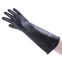 sc10409 Polyco Healthline Chemprotec Black Rubber Work Gloves, Size 9, Latex Coating
