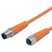 evt108 ifm electronic Male 1 way M12 to Female 1 way M12 Sensor Actuator Cable, 8 m