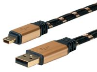 11028823-10 Roline USB 2.0, Male USB A to Male Mini USB B, 3m