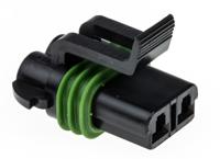 15300027 Delphi, Metri-Pack 280 Automotive Connector Socket Black Cable Mount 2 Way, Crimp Termination