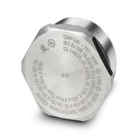 1411115 Phoenix Contact Stopping Plug, M63, Nickel Plated Brass, 63mm Diameter, Threaded