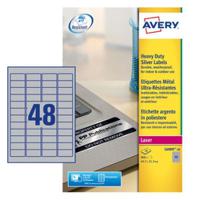 l6009-20uk Avery Silver Adhesive High Visibility Label Sheet, Pack of 20Sheets