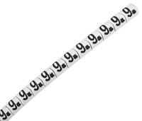 901-10612 HellermannTyton HGDC Slide On Cable Markers, Black on White, Pre-printed "9", 2 → 5mm Cable,