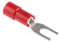 270-7655 RS PRO Insulated Crimp Spade Connector, 0.5mm² to 1.5mm², 22AWG to 16AWG, 3.2mm Stud Size Vinyl, Red
